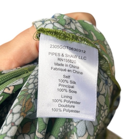 Veronica Beard Shilpa Floral Asymmetric Silk Skirt in Forest Army Multi - Picture 9 of 10